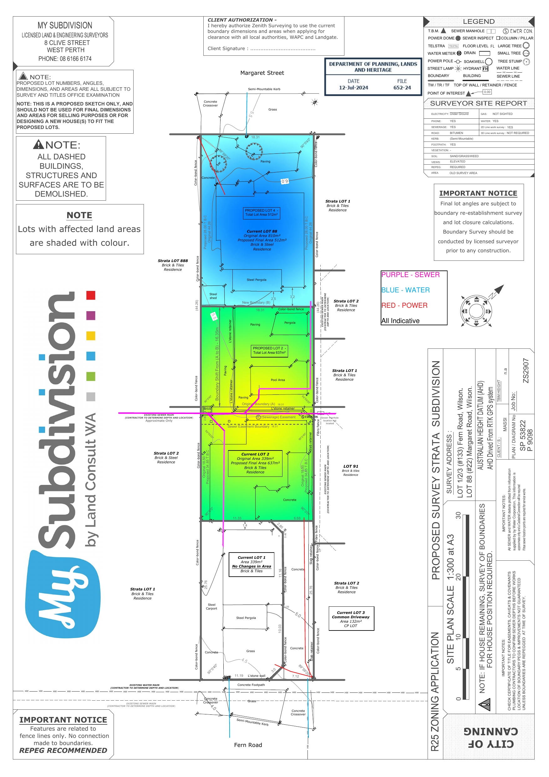 Subdivision survey plan overlay